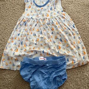 Magnetic Me Sailboat Print Dress with Blue Accents